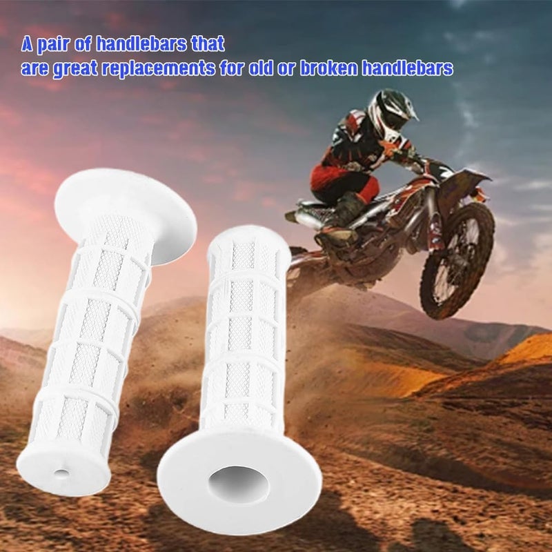 Klanata 1Pair White Grips, 22mm 7/8" Dirt Bike Grips Scooter Grips Handlebar Hand Grips for Motorcycle, Mini Bike, Dirt Bike, Pit Bike Handlebar Pro Taper Grips Dirtbike - Image 5
